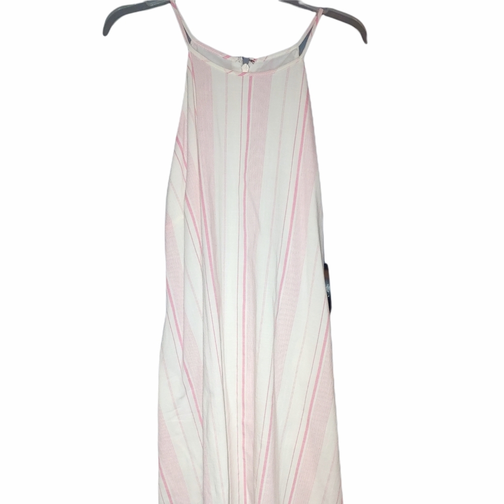 New York & Company pink and white strip dress XL